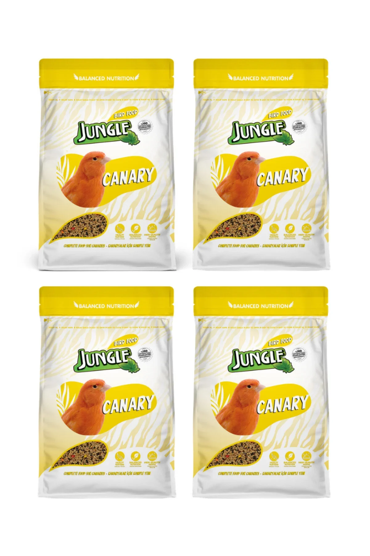 Jungle 4lü Kanarya Yemi Yüksek Vitaminli Zengin İçerik 400 gr X 4 ADET