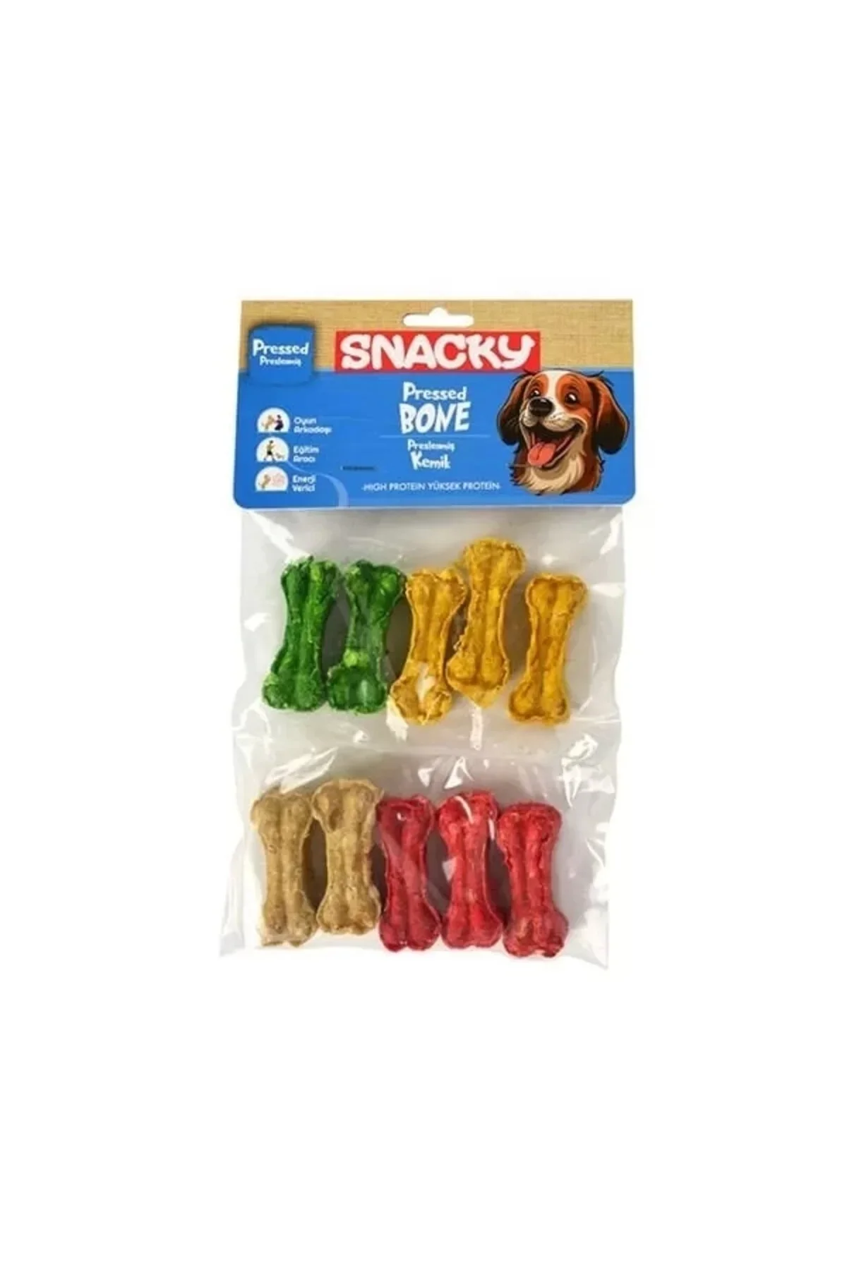 Snacky Munchy Köpek Renkli Kemik 5 CM 10 lu