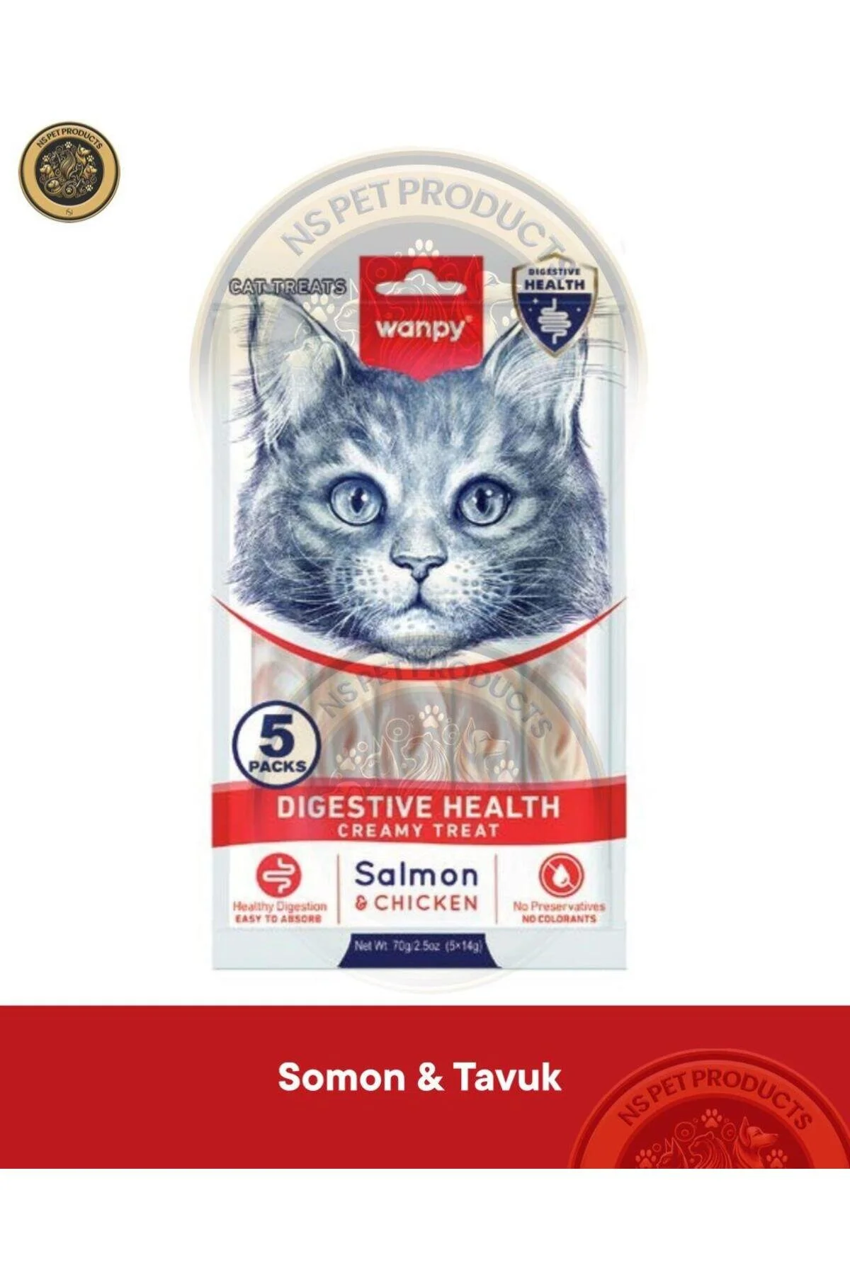 Wanpy Kedi Ödül Krema Digestive Health Somon Tavuk