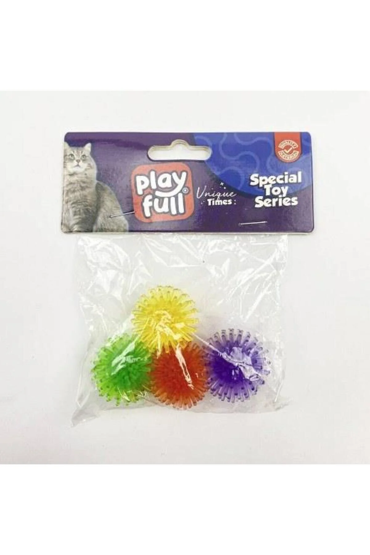 Plastik Top Kedi Oyuncağı 3,5 Cm 4'lü