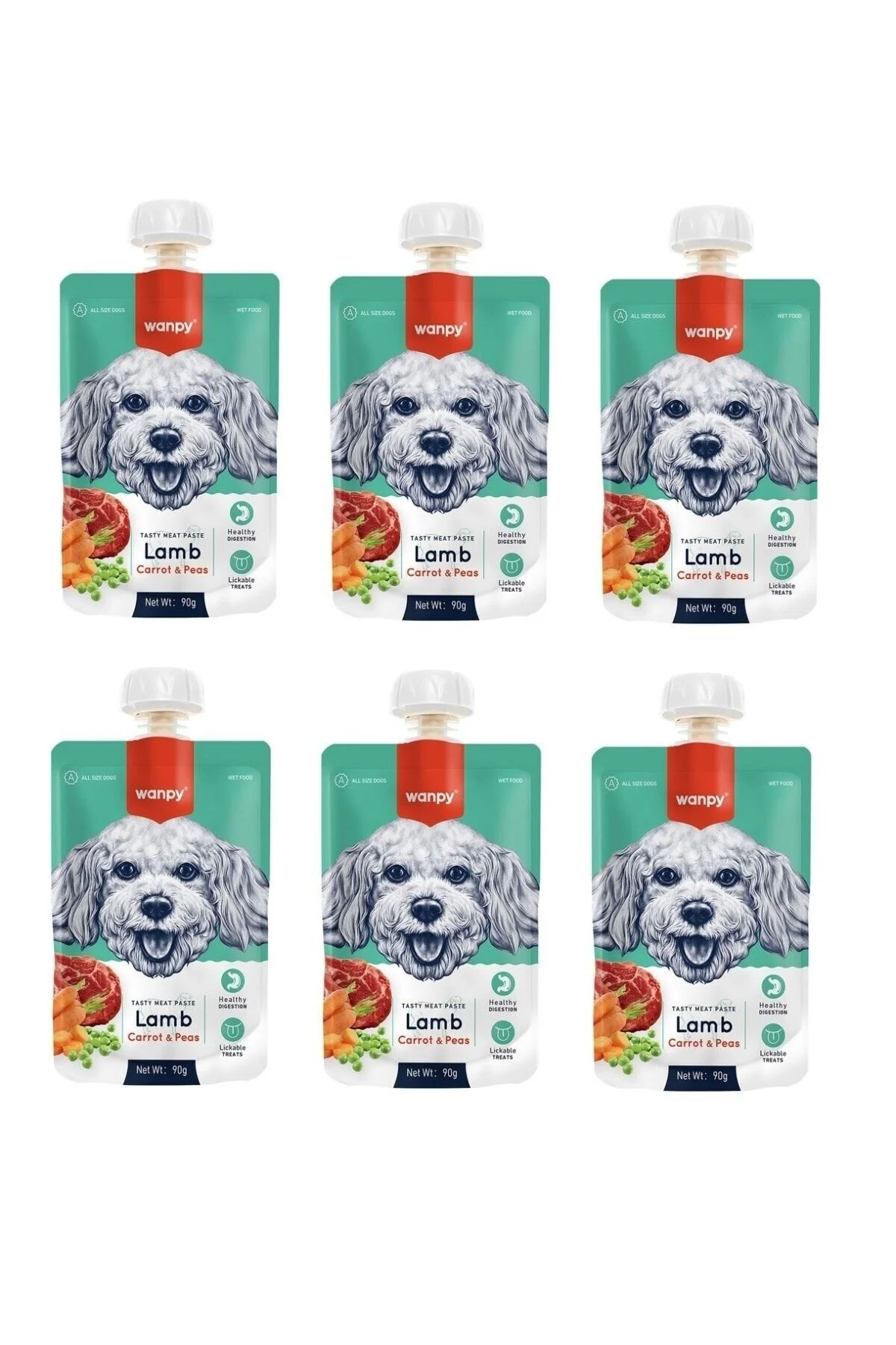 Wanpy Kuzu Havuç Köpek Et Ezmesi 90 Gr X 6