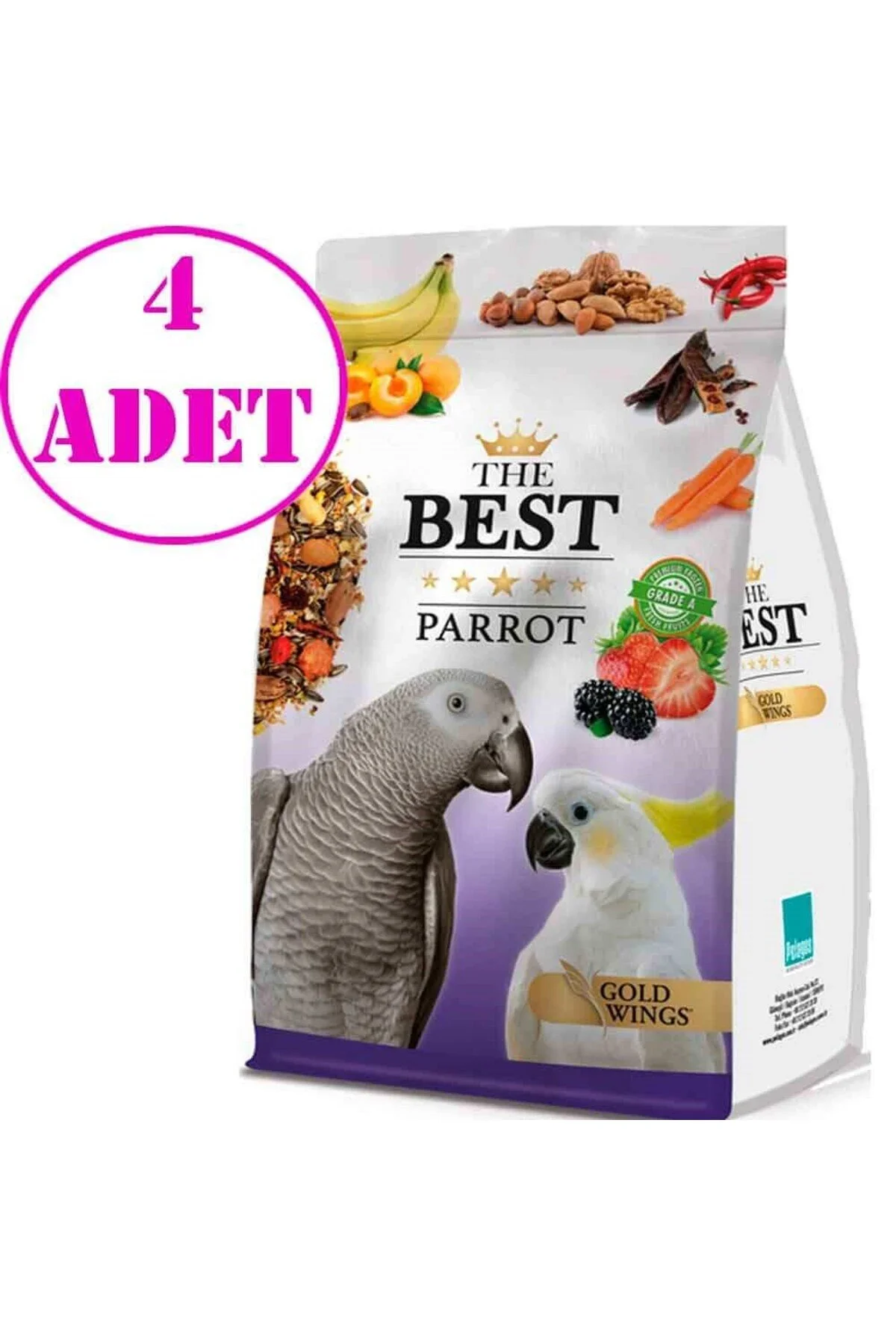 Gold Wings The Best Papağan Yemi 1,25 Kg X 4 Paket