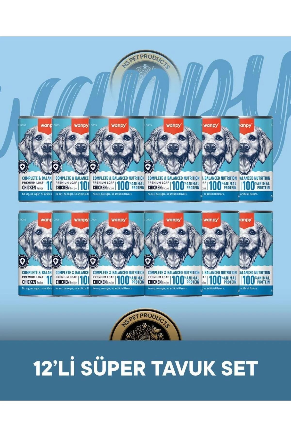 Wanpy Köpek Konserve Tavuklu 375 Gr X 12