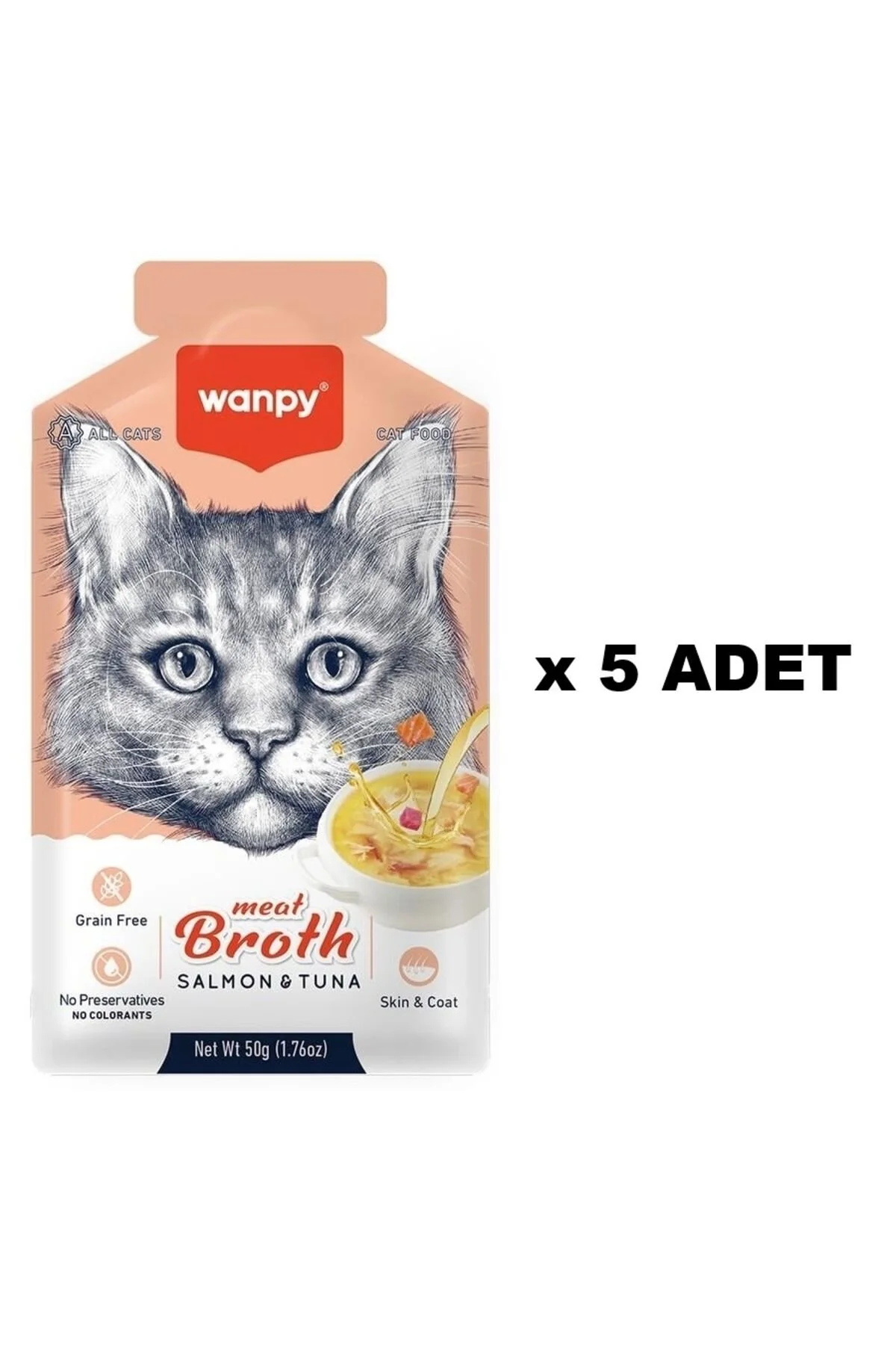 Wanpy Kedi Çorba Somon Ton X 5