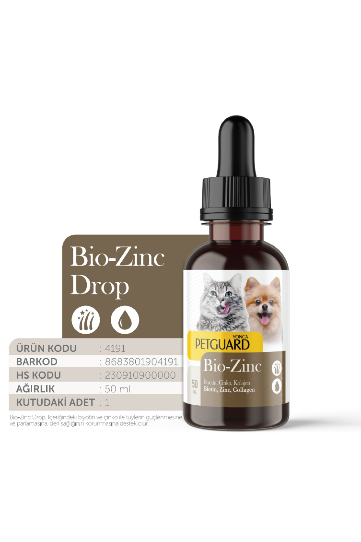 PetGuard Bio-Zinc Damla Kedi Köpek 50 ml
