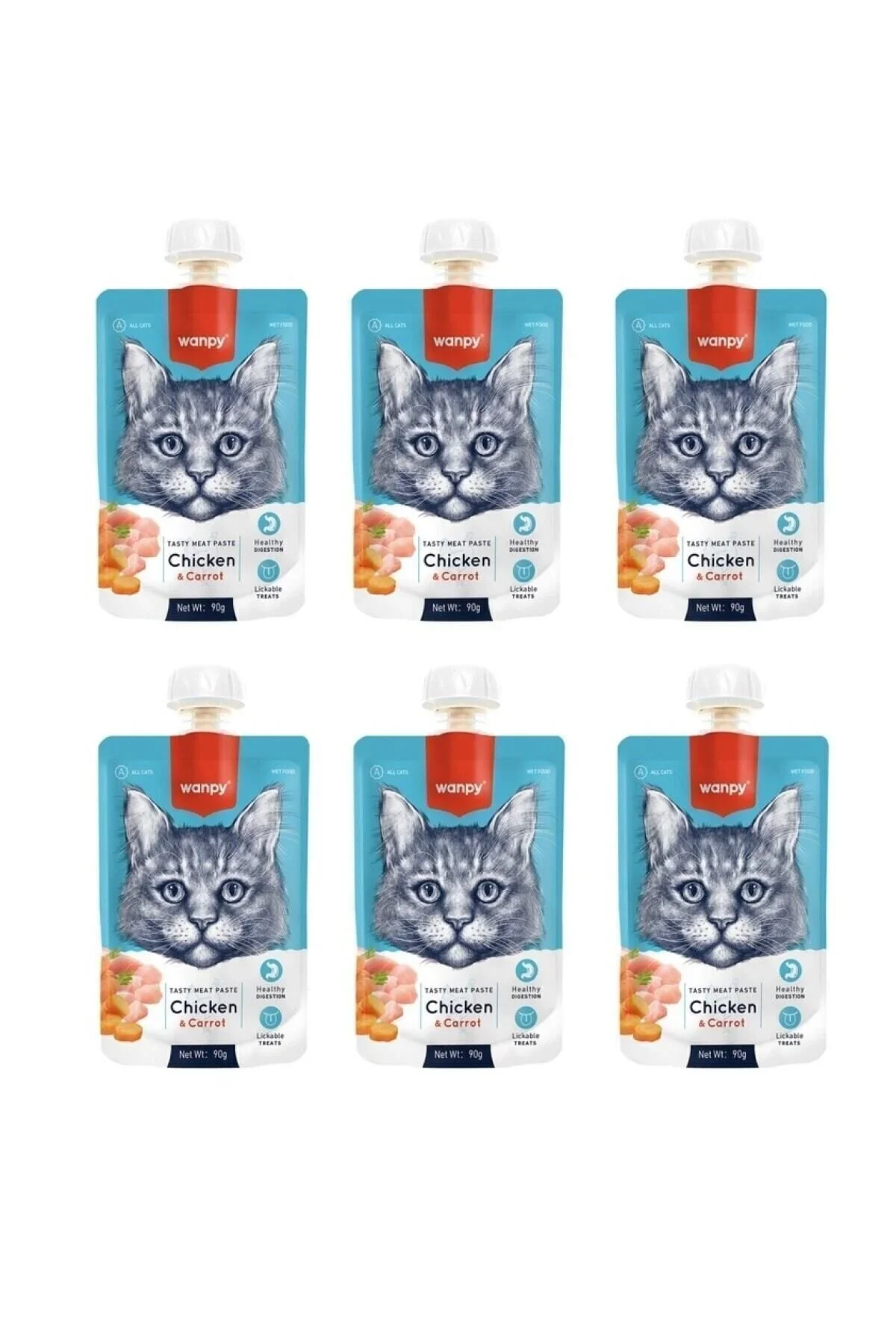 Wanpy Tavuk Havuç Kedi Et Ezmesi 90 Gr X 6