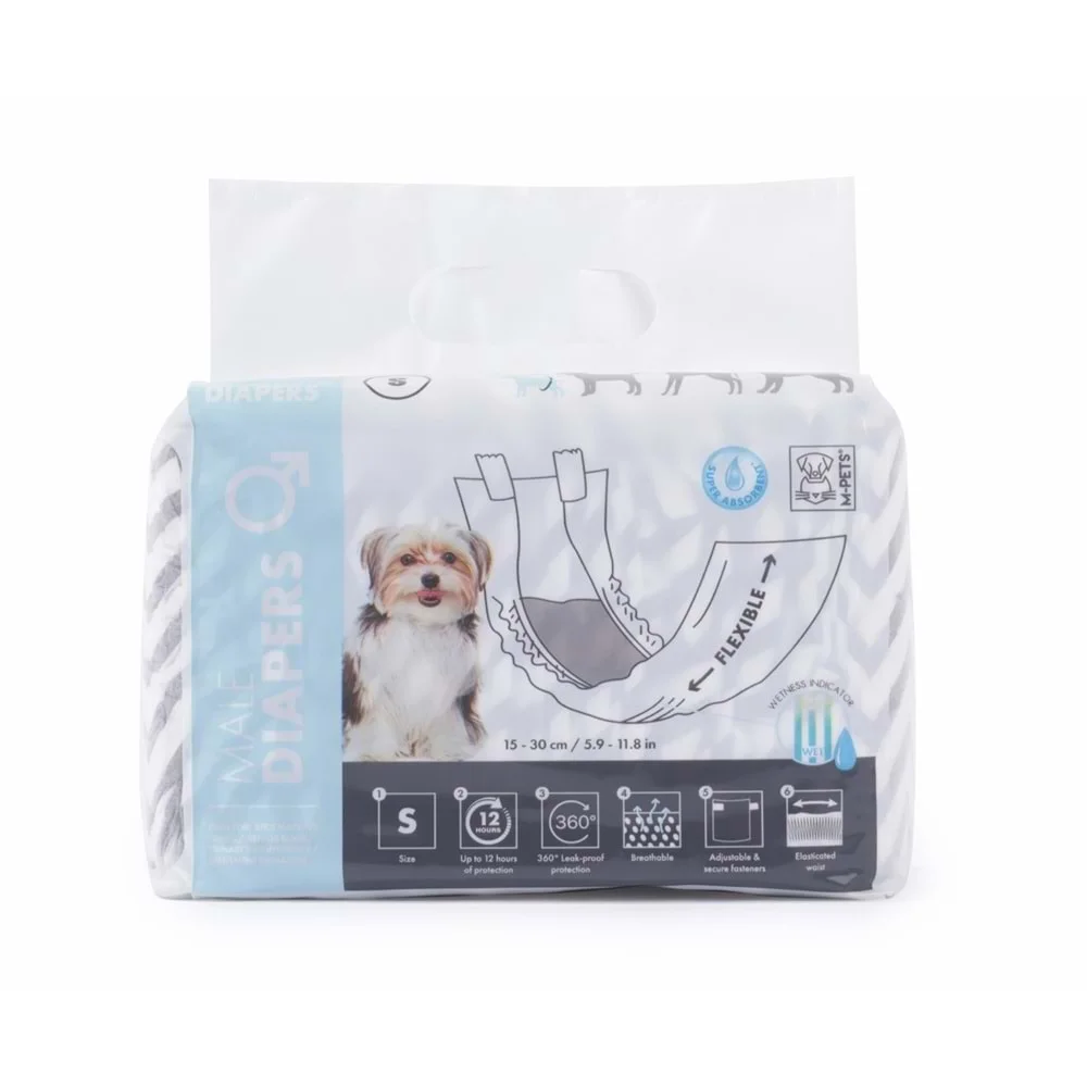 M-Pets Diapers Erkek Köpekler İçin Külot S Boy 12 li