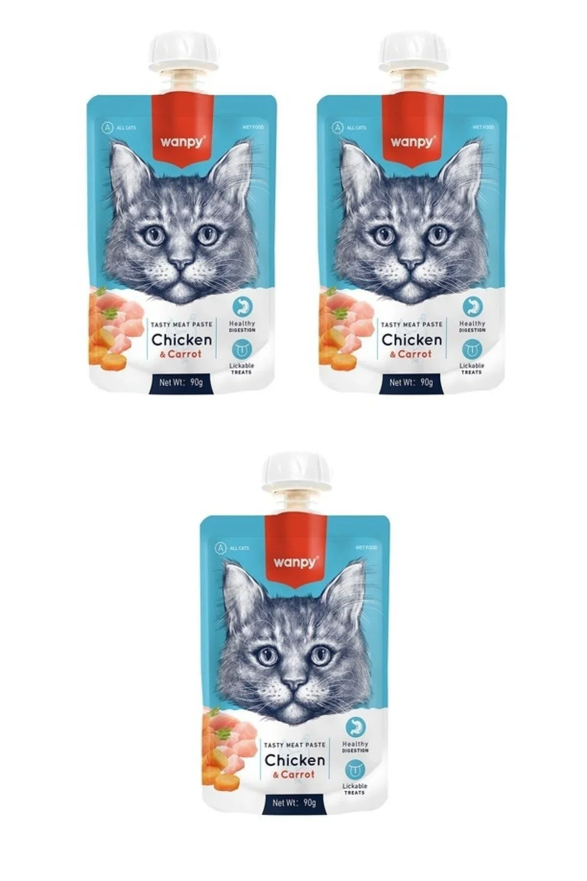 Wanpy Kedi Et Ezmesi Tavuk Havuç X 3