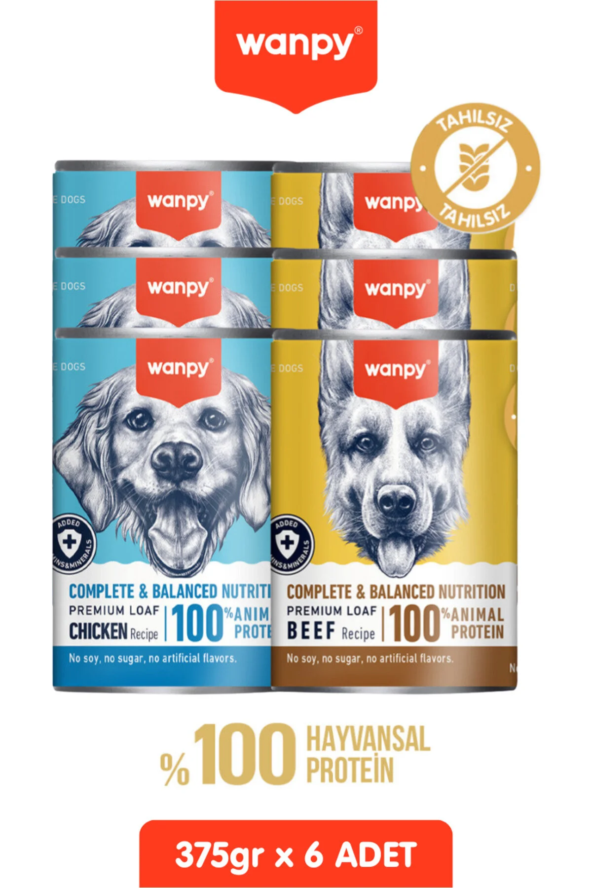 Wanpy Köpek Konserve 375 Gr Tavuk Beef X 6