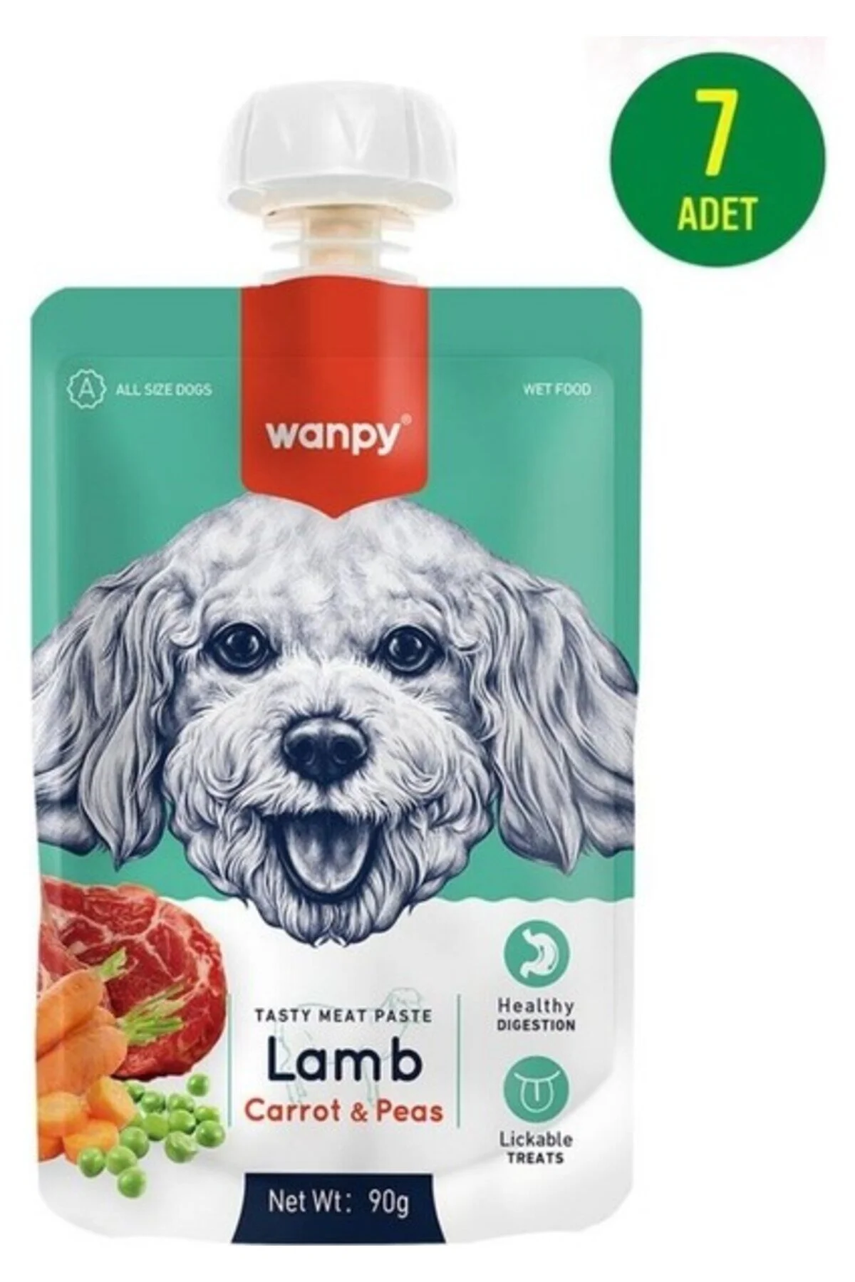 Wanpy Kuzu Havuç Köpek Et Ezmesi 90 Gr X 7