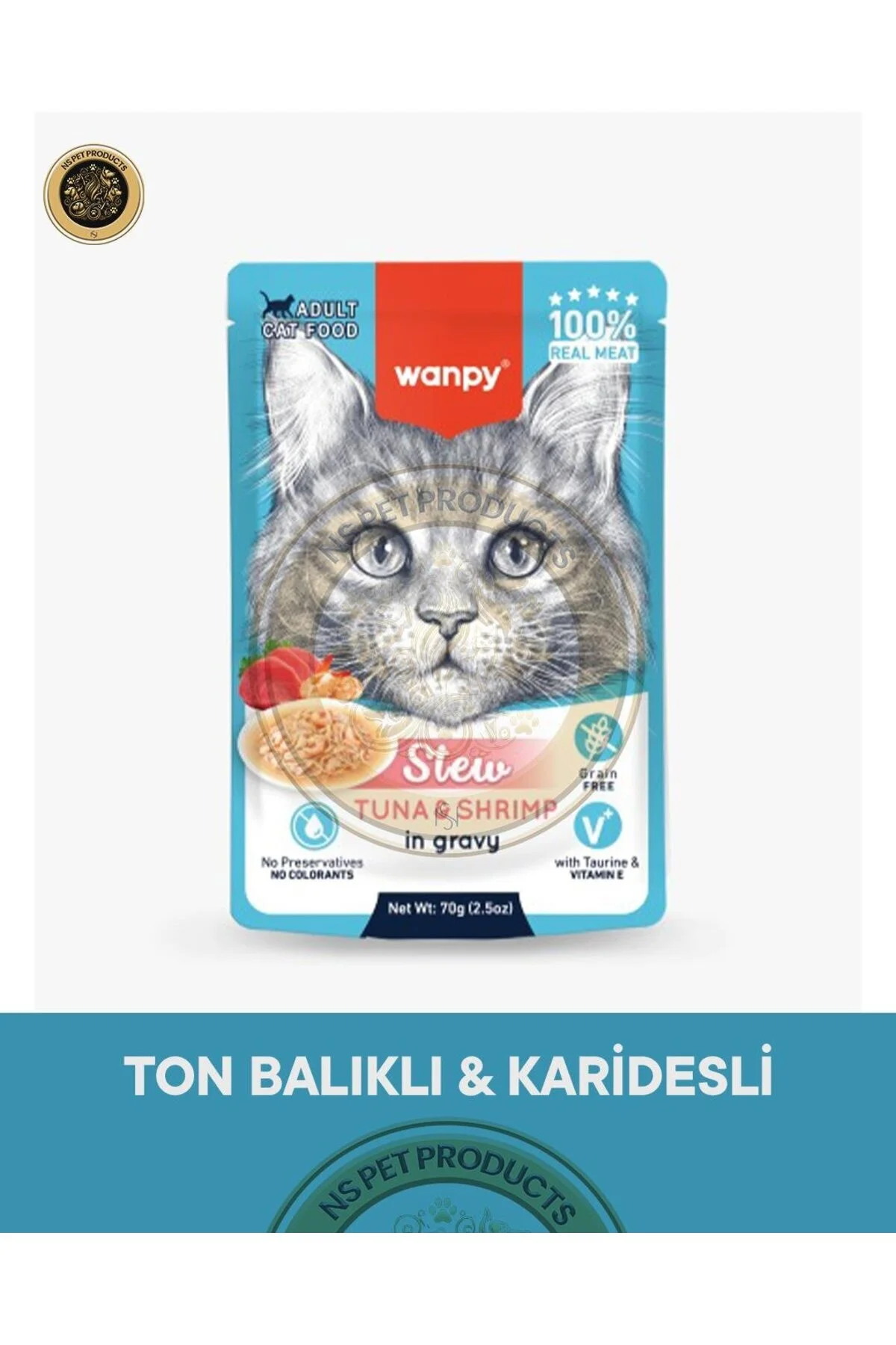 Wanpy Ton Karides Pouch Kedi 70 Gr