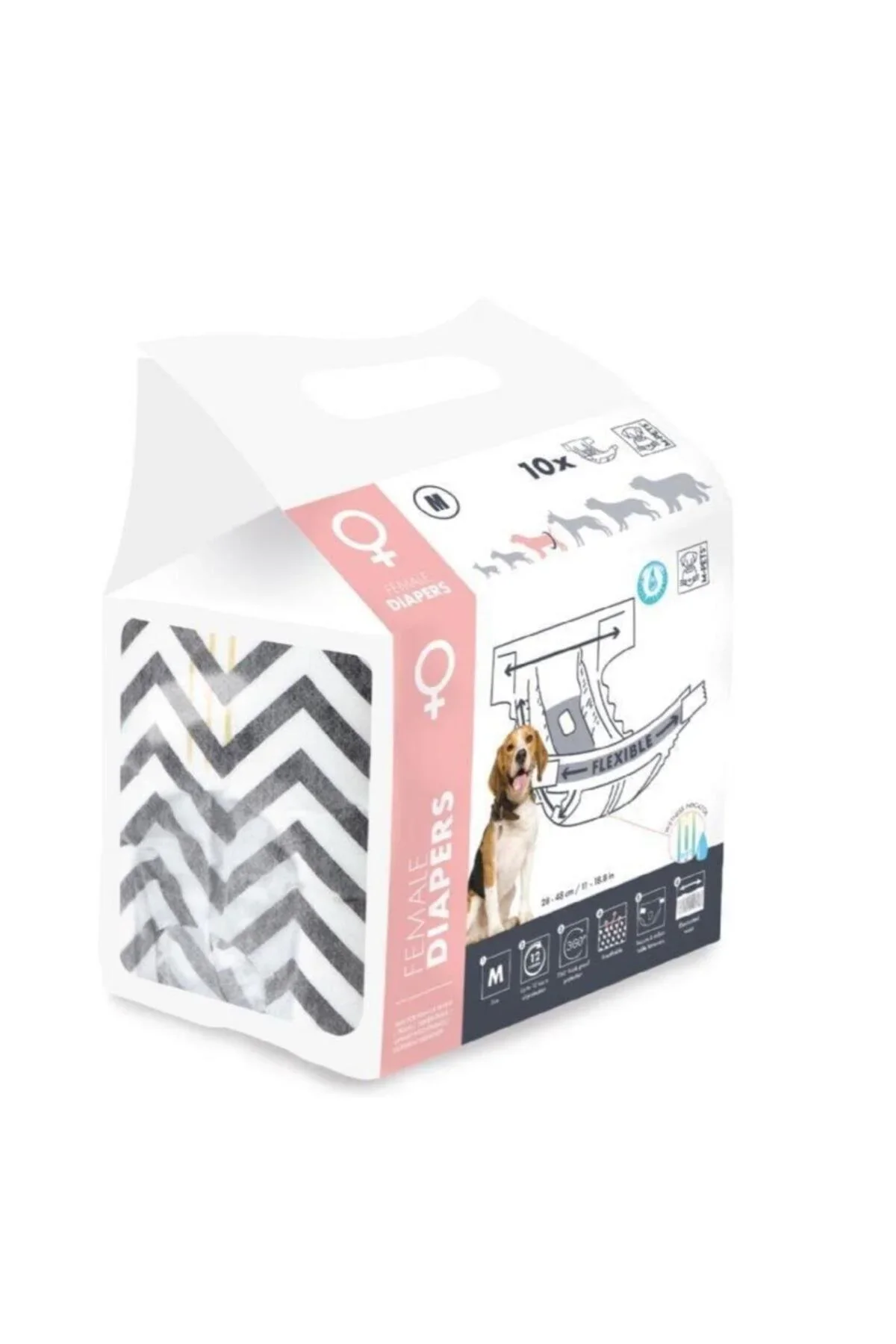M-Pets Diapers Dişi Köpek Külot M Boy 10 lu