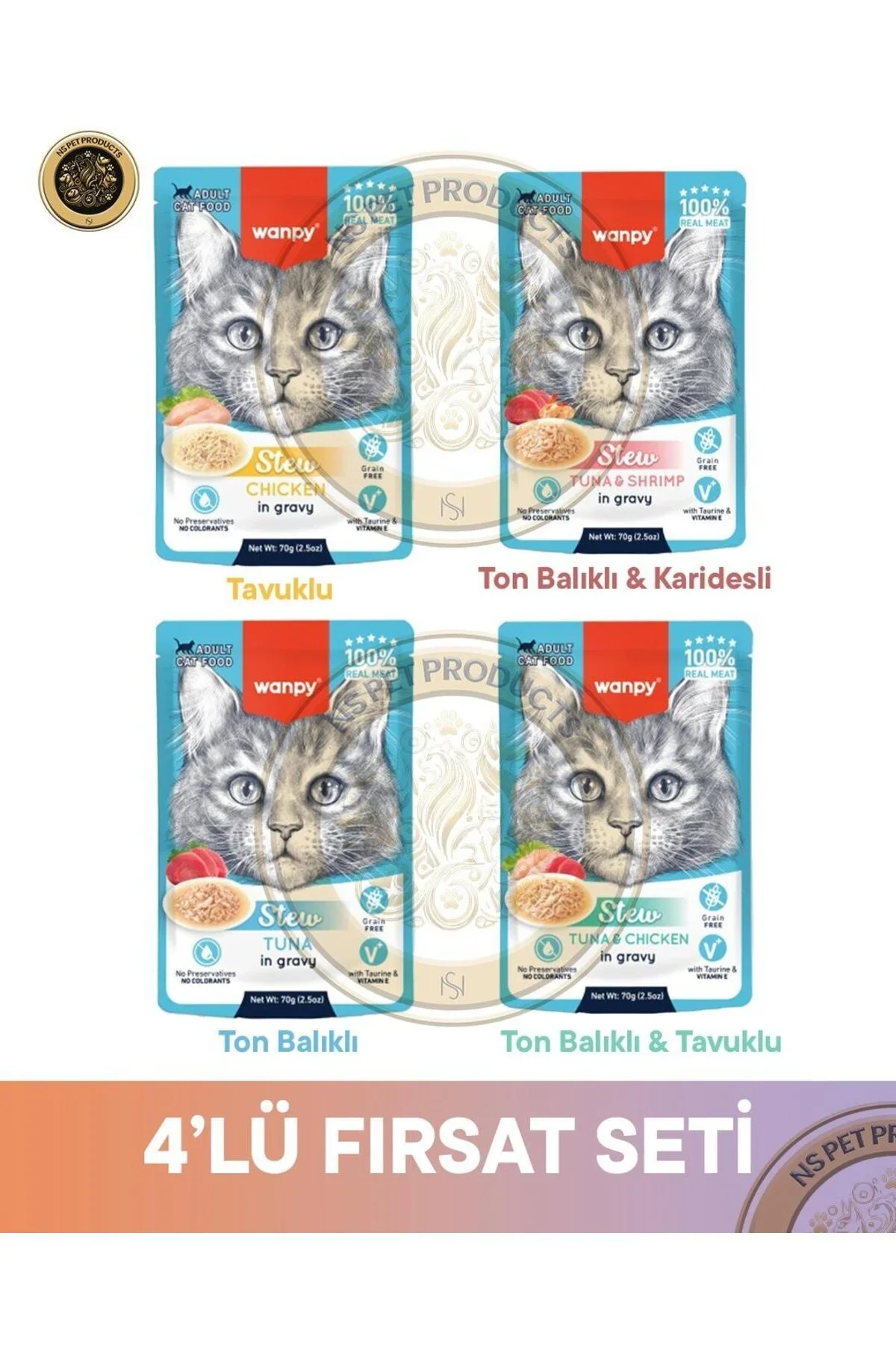 Wanpy Kedi Pouch 85 Gr X 4 Çeşit