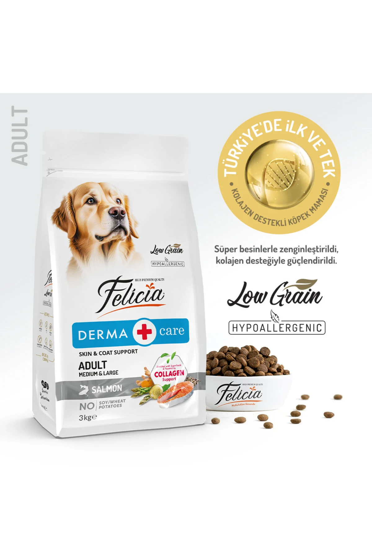 Felicia Medium Large Somonlu Köpek Maması 3 Kg