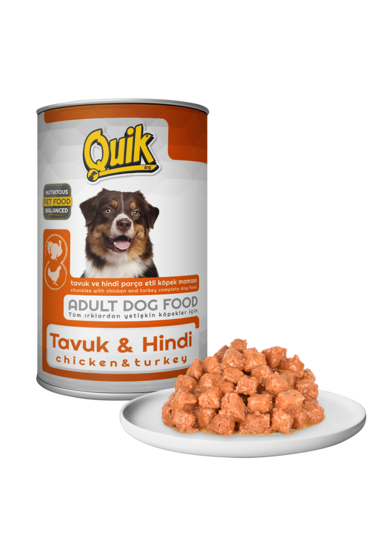 Quik Köpek Konserve Mama Tavuk Hindi x 12 Adet