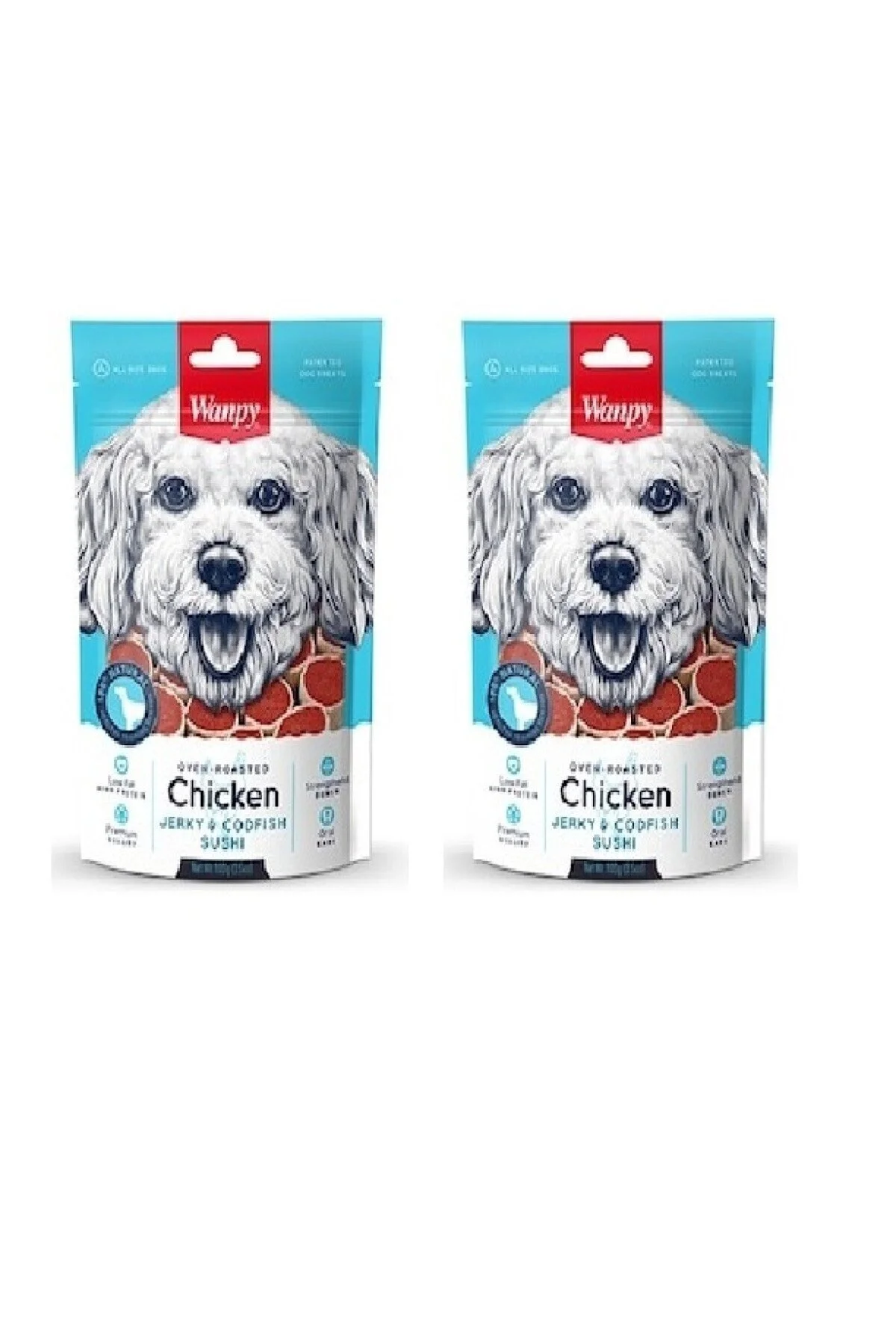 Wanpy Köpek Ödül Chicken Jerky Codfsh Sushi X 2