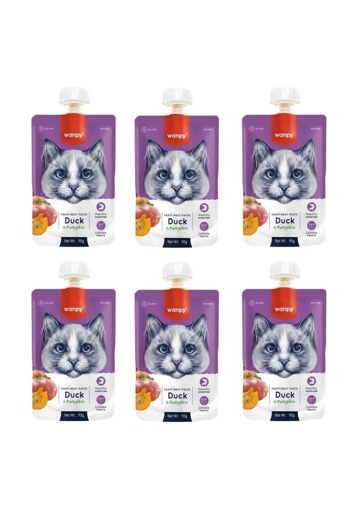 Wanpy Ördek Balkabak Kedi Et Ezmesi 90 GrX 6