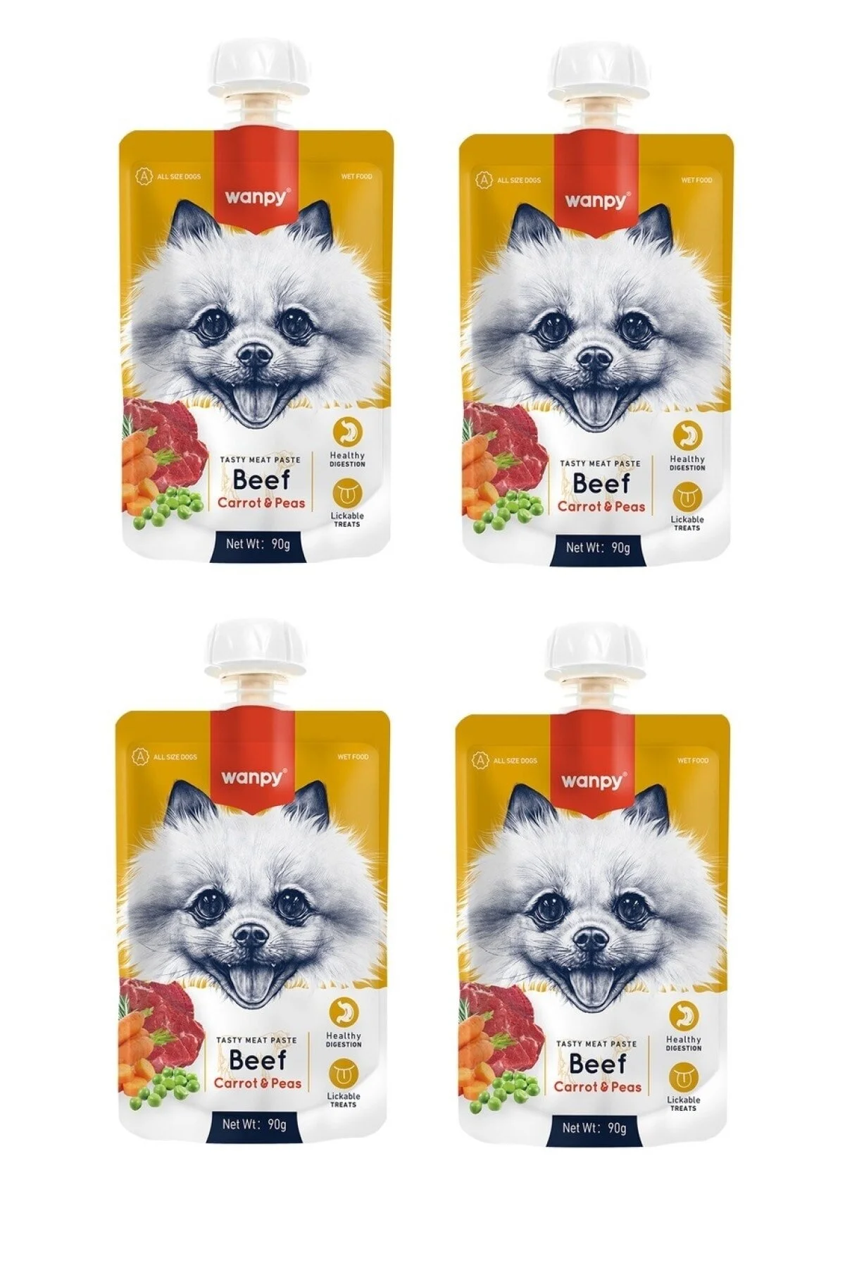 Wanpy Sığır Havuç Köpek Et Ezmesi 90 Gr X 4