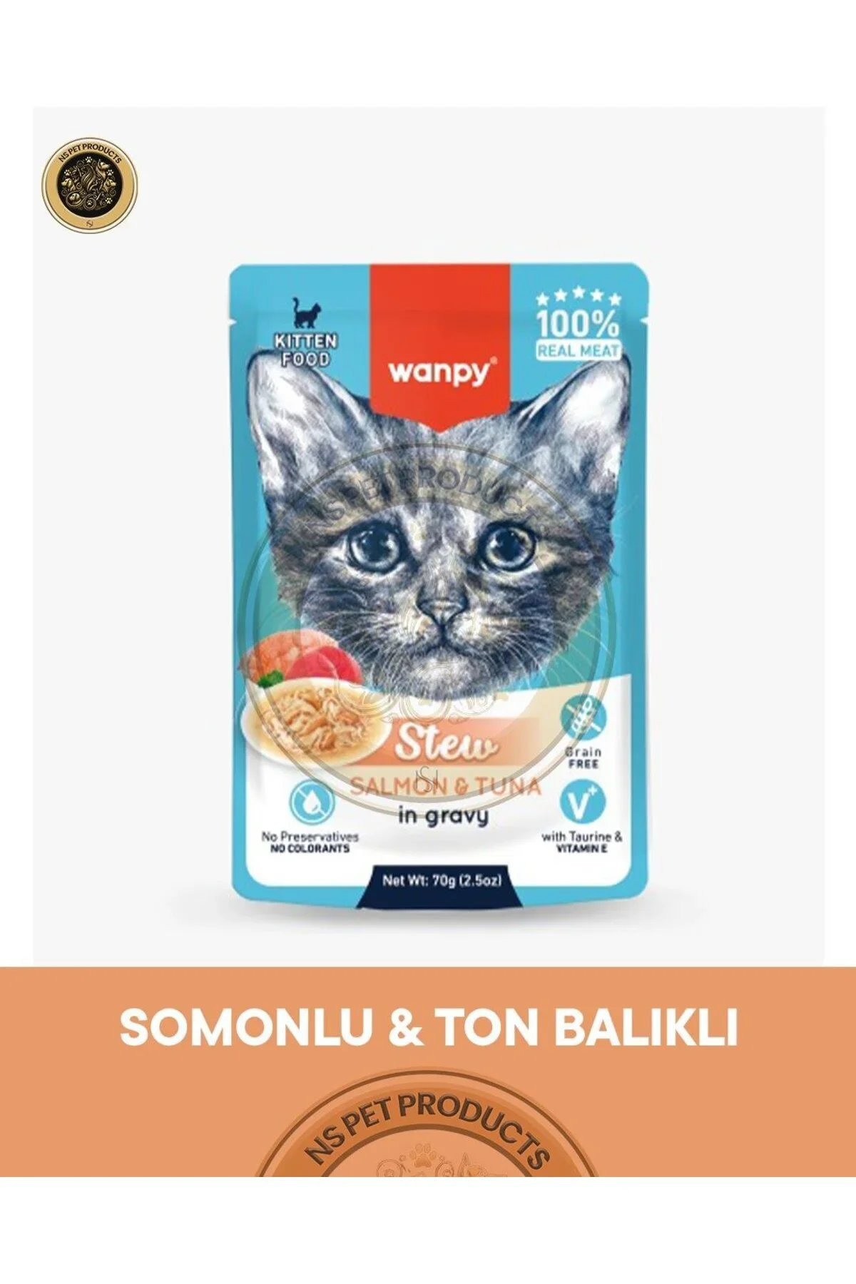 Wanpy Somon Ton Balık Pouch Kedi 70 Gr