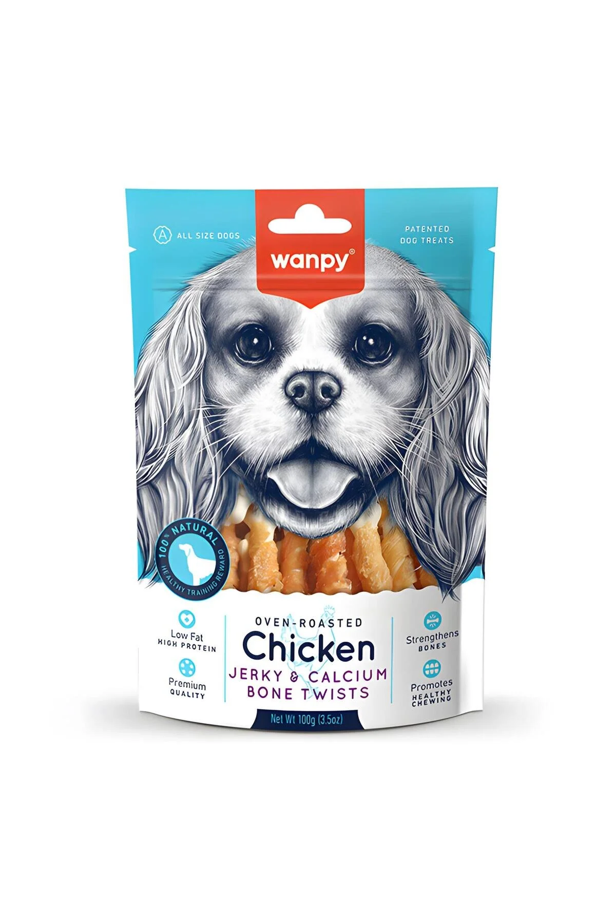 Wanpy Chicken Jerky Calcium Bone Twist X 2