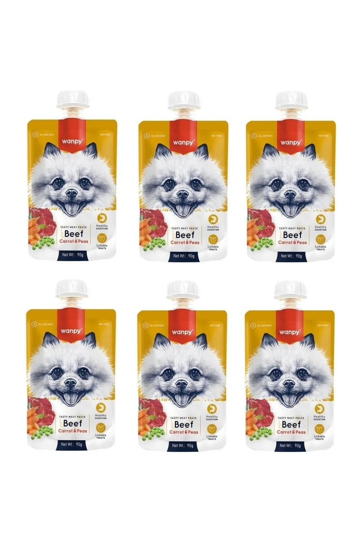 Wanpy Sığır Havuç Köpek Et Ezmesi 90 Gr X 6