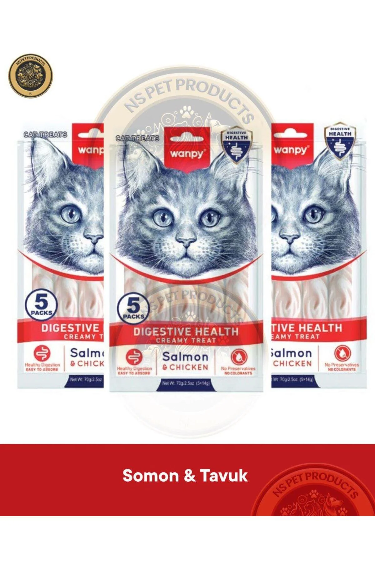 Wanpy Kedi Ödül Krema Digestive Health Somon Tavuk X 3