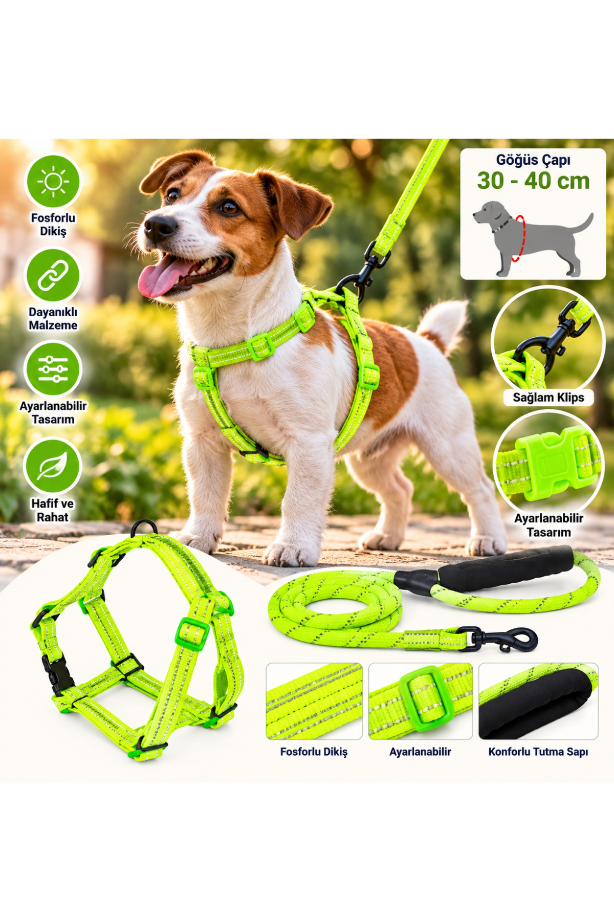 Doglife Köpek Göğüs + Fitil Gezdirme Tasması 6mm